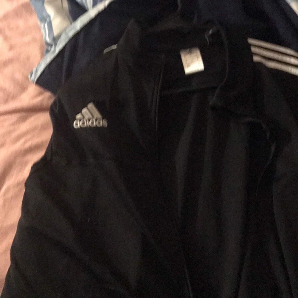 Black and white adidas jacket